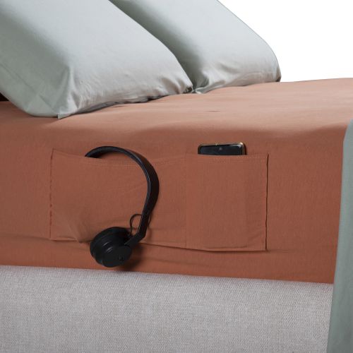 NAPOCKET סט מצעים זוגי עם כיס! בצבע 