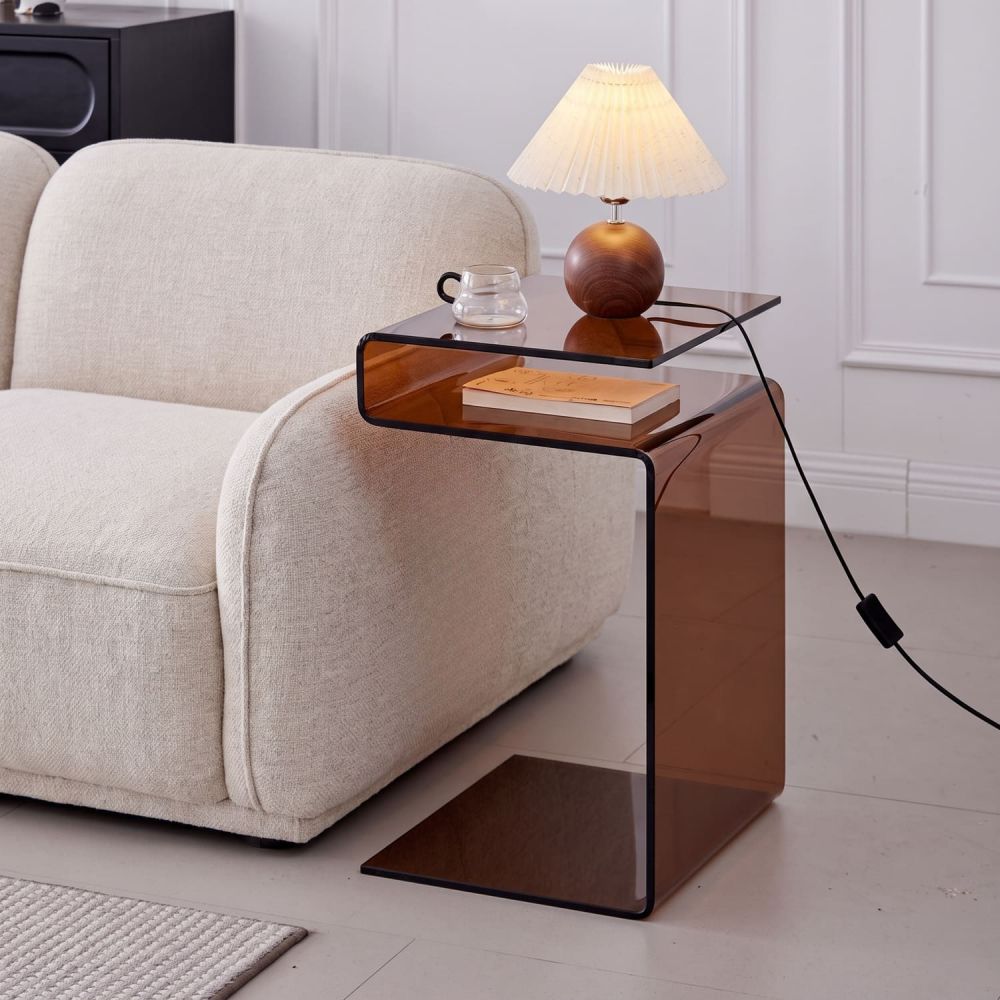 שולחן צד חום LOOPER BROWN בצבע {color}