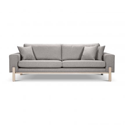 ספה תלת מושבית עם רגלי עץ SLAY בצבע GEMMA אפור בהיר 