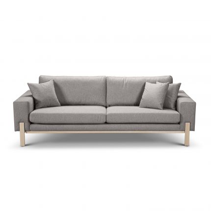 ספה תלת מושבית עם רגלי עץ SLAY בצבע GEMMA אפור בהיר 