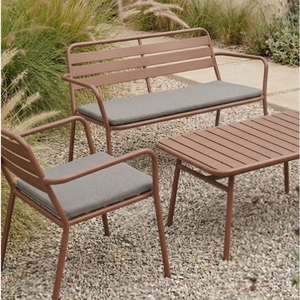 סט ריהוט גן ורוד עתיק, ספסל כיסא ושולחן